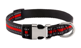 Reflective Dog Collar with Engraved Buckle