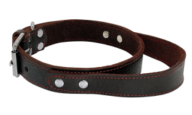 Genuine Leather Dog Collar with Quick Grab Handle