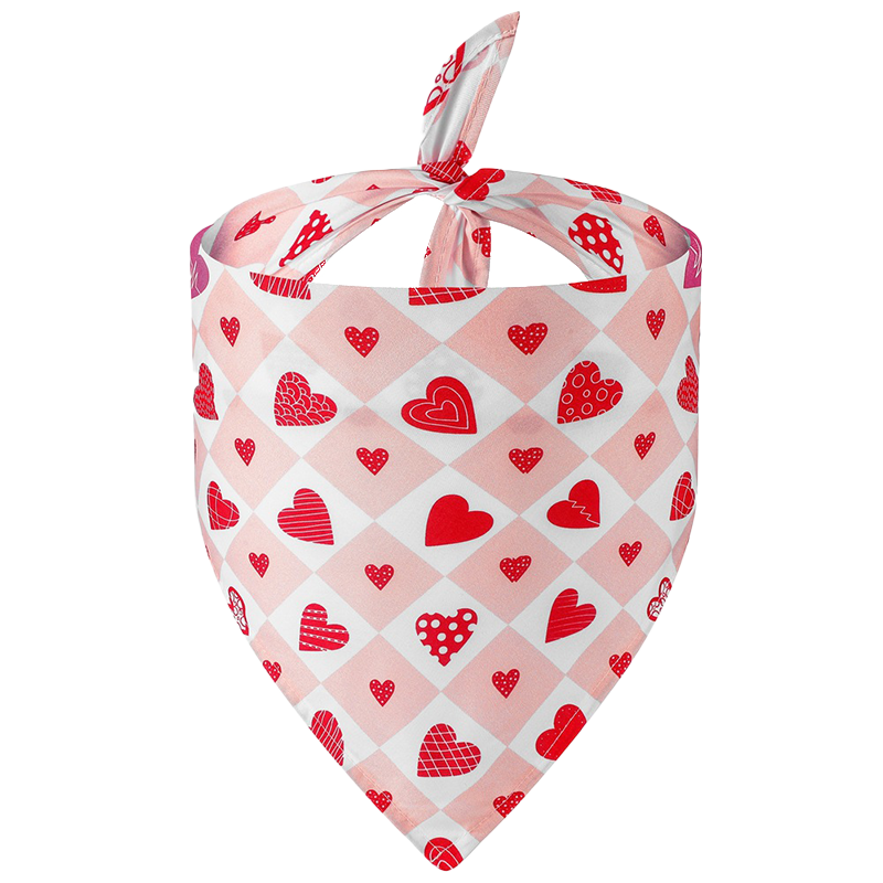 Printed Heart Dog Bandana