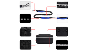 Hands Free Dog Leash with Adjustable Waist Belt and Pouch