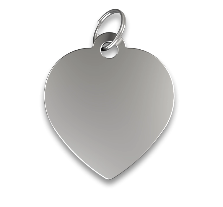 Engraved Heart Dog Tag