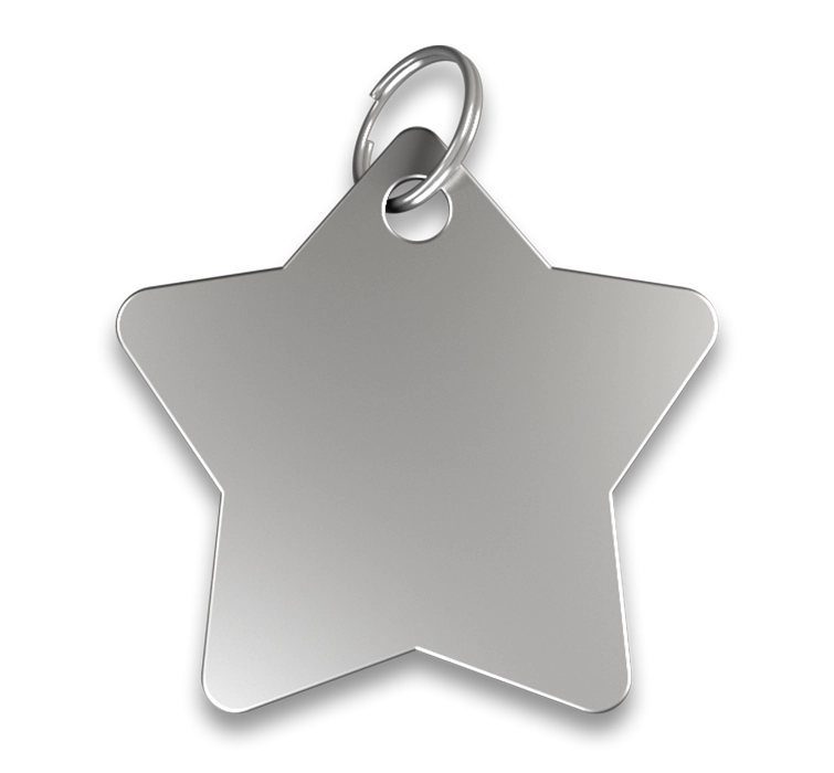 Engraved Star Dog Tag