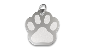 Engraved Paw Dog Tag