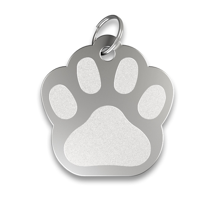 Engraved Paw Dog Tag