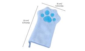 Microfibre Pet Glove Towel – Soft Coral Fleece Drying Mitt for Dogs & Cats
